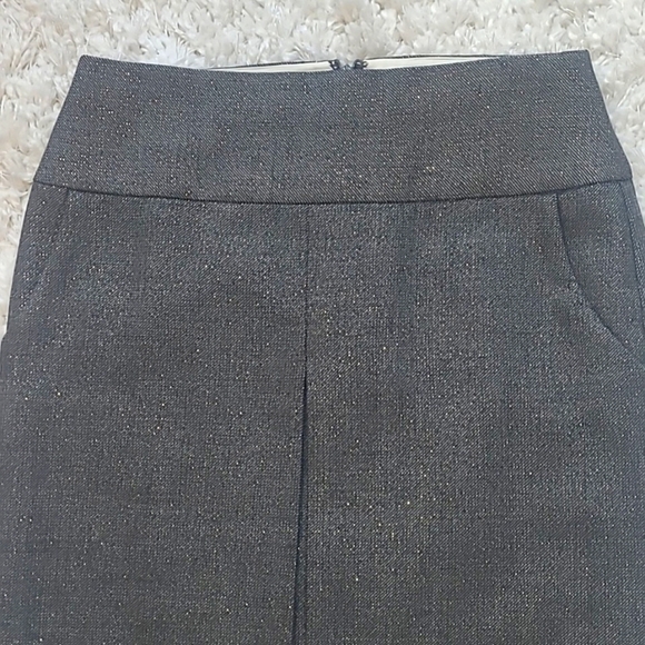 J.Crew Wool Metallic Box Pleat Pencil Skirt Women’s 0 Gray Gold - Picture 5 of 17